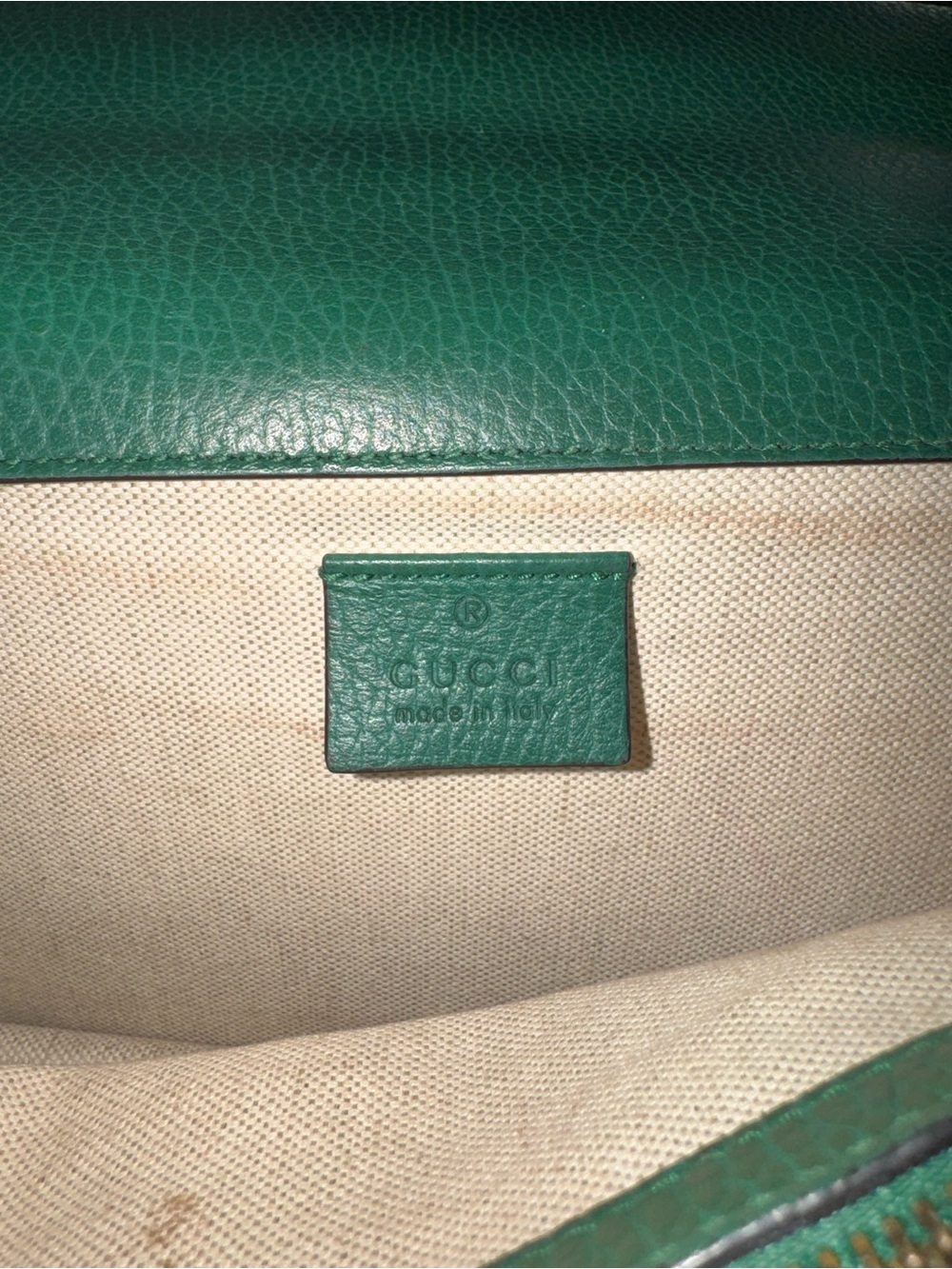 Gucci Green Leather Dionysus Small Shoulder Bag with Silver Chain - Picture 9 of 11